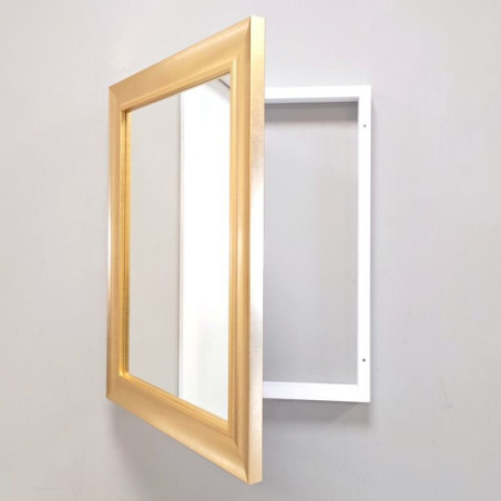 Espejo Tapa contador con marco dorado