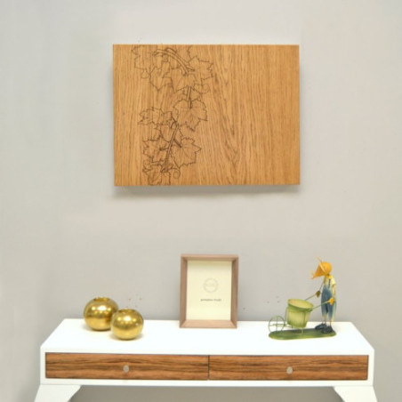 Tapa contador Madera roble oscuro grabado Parra