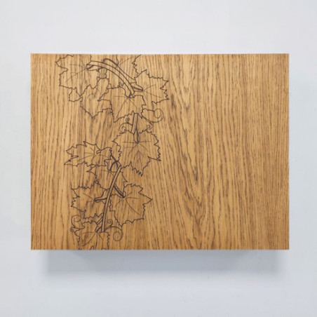 Tapa contador Madera roble oscuro grabado Parra