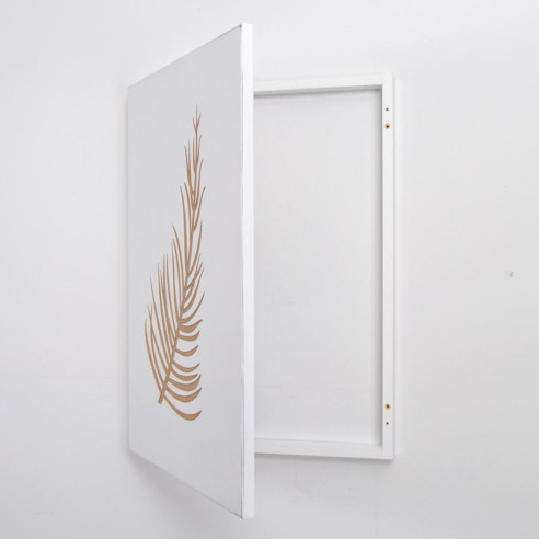 Cubrecontador lacado blanco Grabado Helecho