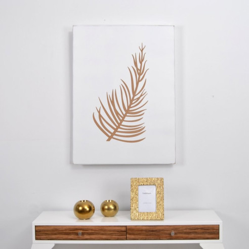 Cubrecontador lacado blanco Grabado Helecho