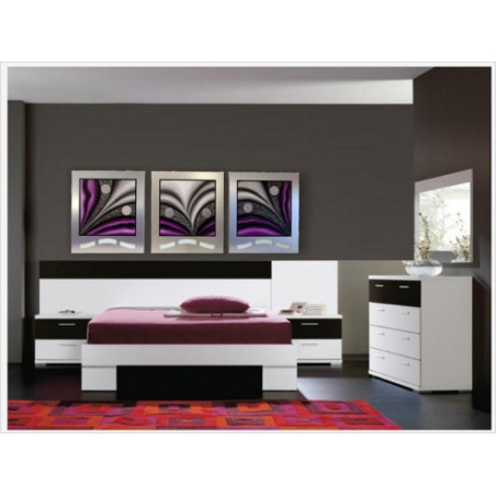 SET TRES CUADROS ALUMINO-OLEO.MORADO