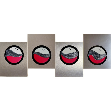 CUADRO ALUMINO ACERO-FUCSIA