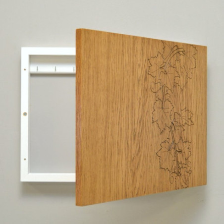 Tapa contador Madera roble oscuro grabado Parra