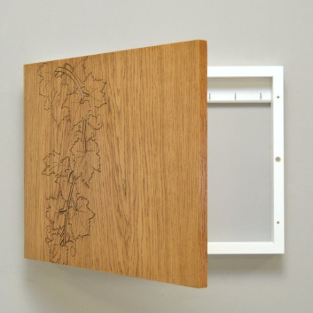 Tapa contador Madera roble oscuro grabado Parra
