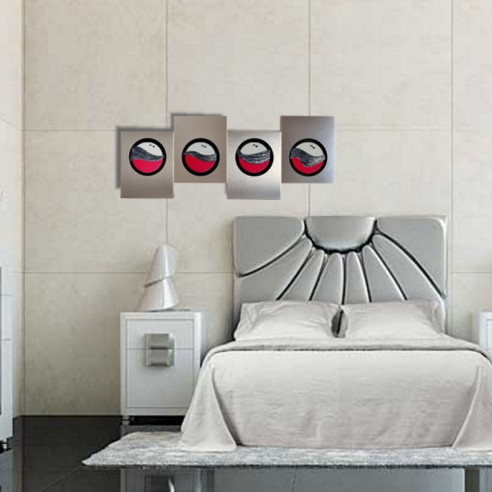 CUADRO ALUMINO ACERO-FUCSIA