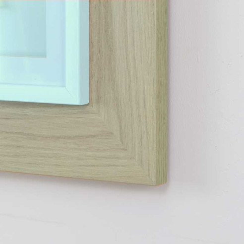 Cuadro con replica de la Cruz de Caravaca marco Roble