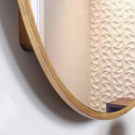 Espejo ovalado marco dorado y balda 2