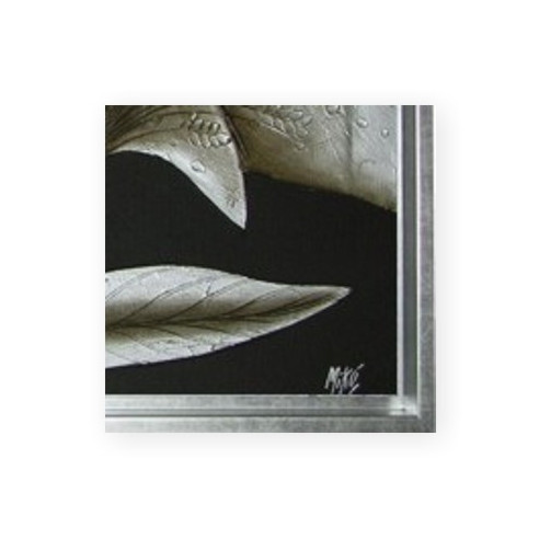 CUADRO FLORES Y MARCO PLATA