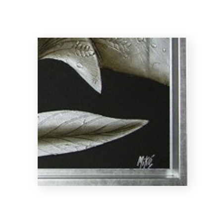 CUADRO FLORES Y MARCO PLATA