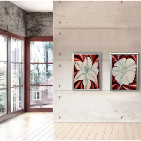 SET DOS CUADROS OLEO+MARCO PLATA