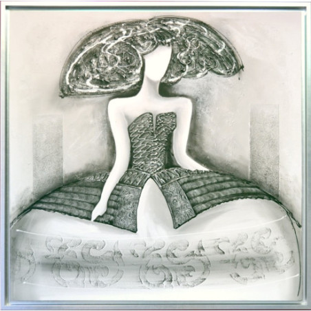 CUADRO MENINA BLANCO-NEGRO