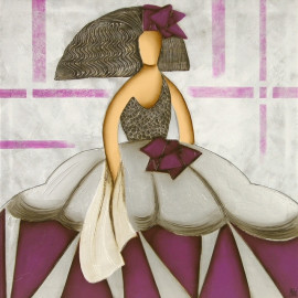 CUADRO MENINA MORADO PLATA