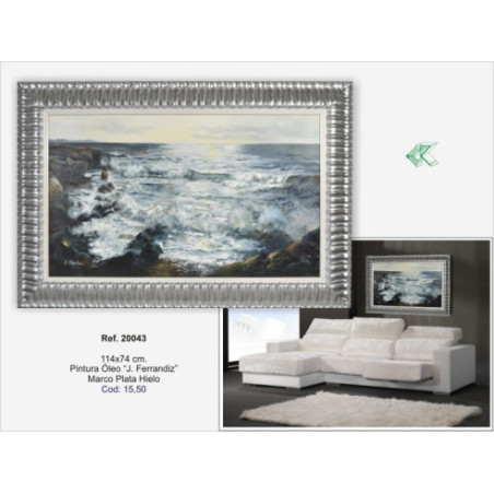 CUADRO MARINA CON MARCO PLATA