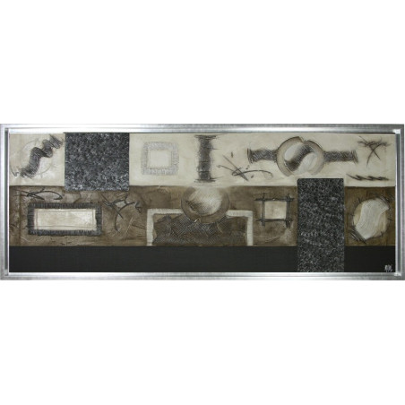 CUADRO ABSTRACTO CON MARCO PLATA