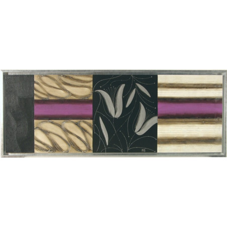 CUADRO ABSTRACTO MORADO CON MARCO PLATA