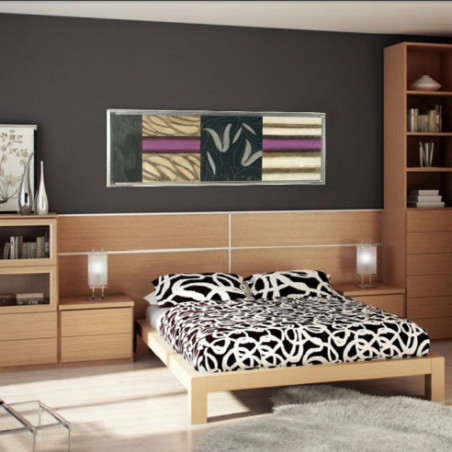 CUADRO ABSTRACTO MORADO CON MARCO PLATA