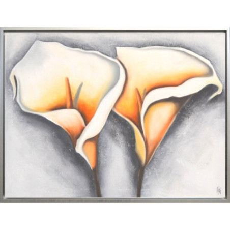 CUADRO CON CALAS Y MARCO PLATA