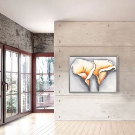 CUADRO CON CALAS Y MARCO PLATA