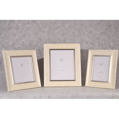 Portafotos Marfil filo plata