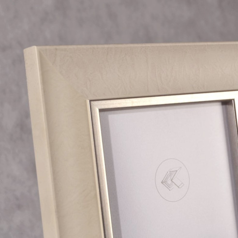 Portafotos Marfil filo plata