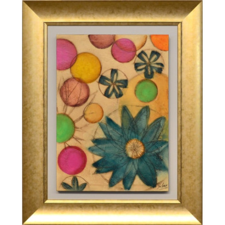 CUADRO ROSA DE LOS VIENTOS - MARCO ORO