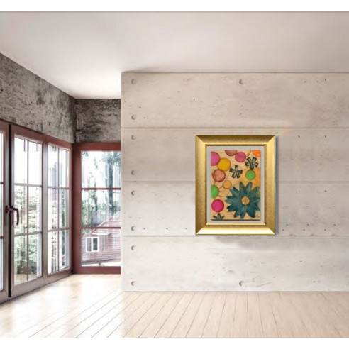 CUADRO ROSA DE LOS VIENTOS - MARCO ORO