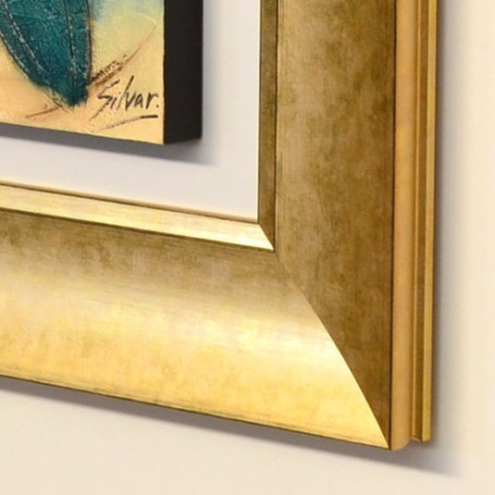 CUADRO ROSA DE LOS VIENTOS - MARCO ORO