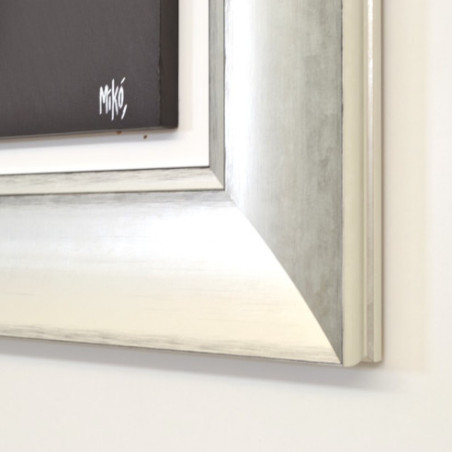 SET DOS CUADROS - OLEO Y MARCO PLATA