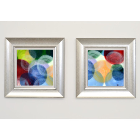 SET DOS CUADROS - OLEO Y MARCO PLATA