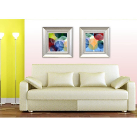 SET DOS CUADROS - OLEO Y MARCO PLATA