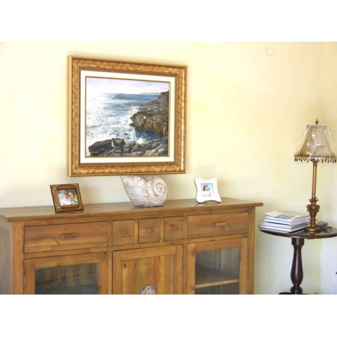 CUADRO MARINA CON MARCO ORO