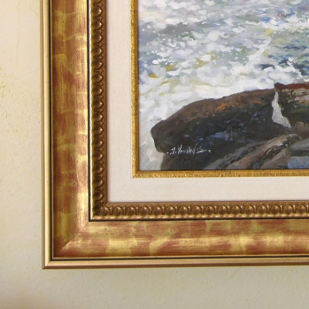 CUADRO MARINA CON MARCO ORO