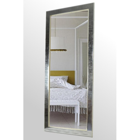 Espejo marco plata brillo