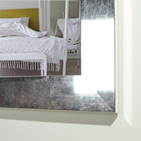 Espejo marco plata brillo