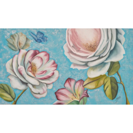 CUADRO JARDIN TURQUESA