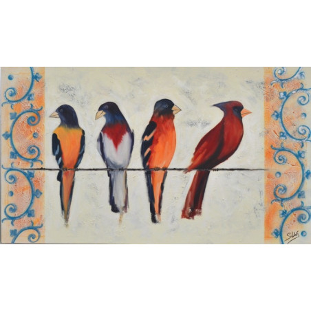 CUADRO CON PAJAROS