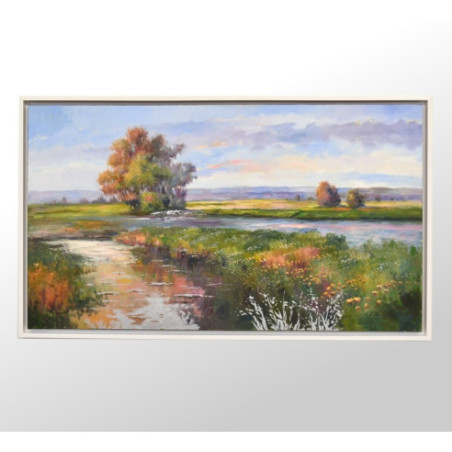 CUADRO PAISAJE CON MARCO BLANCO