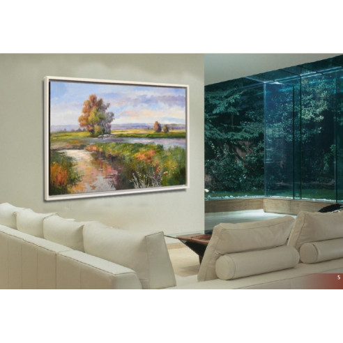 CUADRO PAISAJE CON MARCO BLANCO