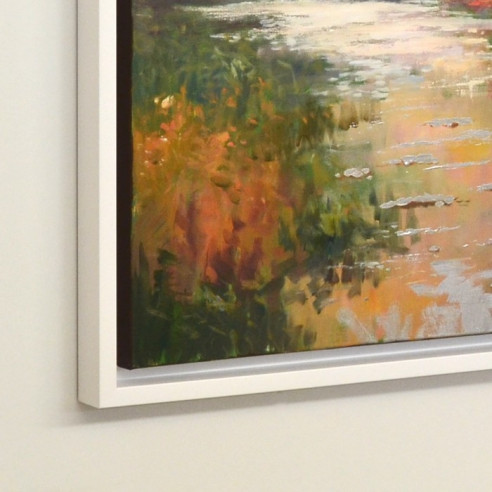 CUADRO PAISAJE CON MARCO BLANCO