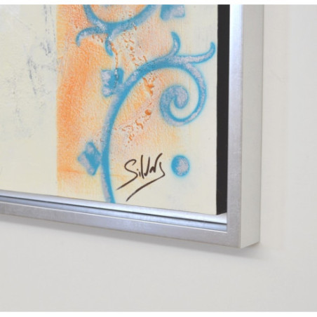 CUADRO CON PAJAROS MARCO PLATA