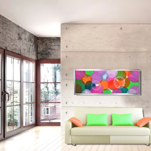 CUADRO CON ESFERAS Y MARCO PLATA