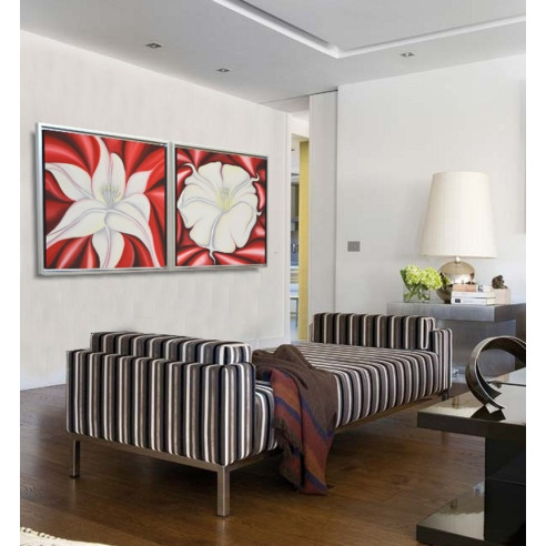 Set dos cuadros oleo + marco plata