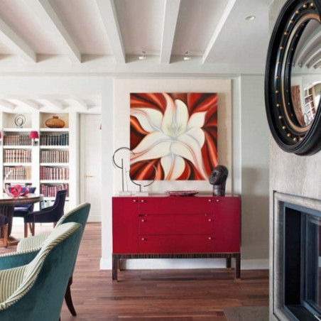 CUADRO LIRIUM FONDO ROJO