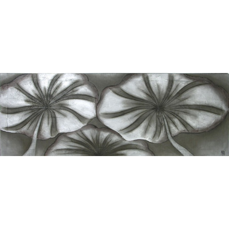 CUADRO FLORES  PLATA Y PÁTINA