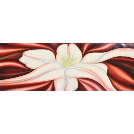 CUADRO LIRIUM BLANCO FONDO ROJO