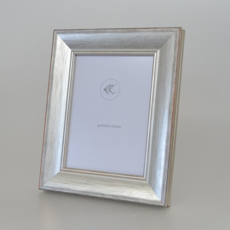 Portafotos madera decorado plata