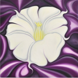 CUADRO FLORDESOL FONDO MORADO