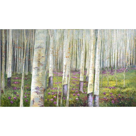 Cuadro paisaje arboles al óleo