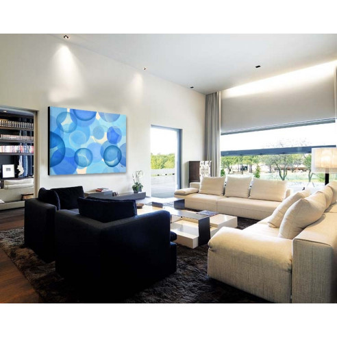 CUADRO ESFERAS AZULES